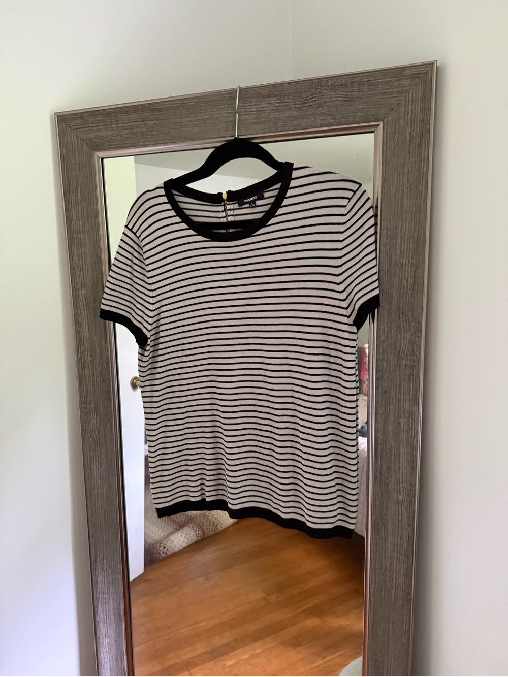 Premise Black & White Striped Short Sleeve Crewneck